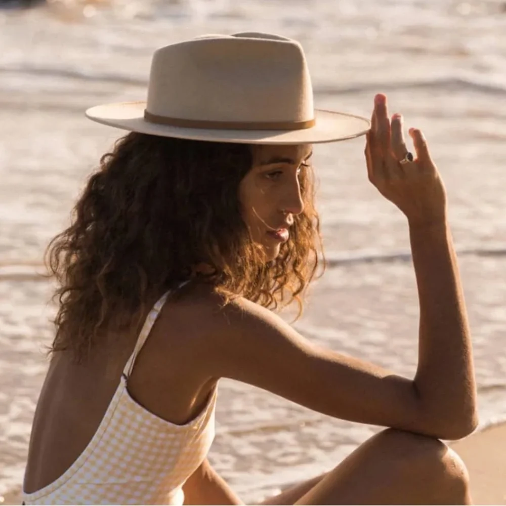 Will + Bear Handmade In Australia Boho Festival Wool Calloway Cream Felt Sun Hat